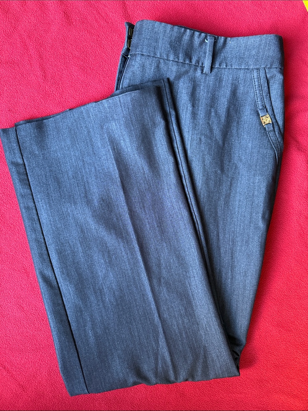 Anne Klein Black Straight-Leg Dress Pants